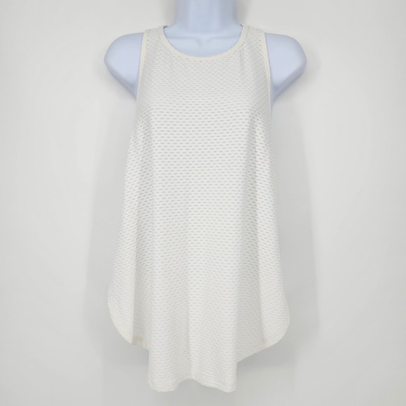 CALIA by Carrie Underwood Tops - Calia NWT Pure White Overlap Hem Racerback Tank Womens Medium Activewear Workout